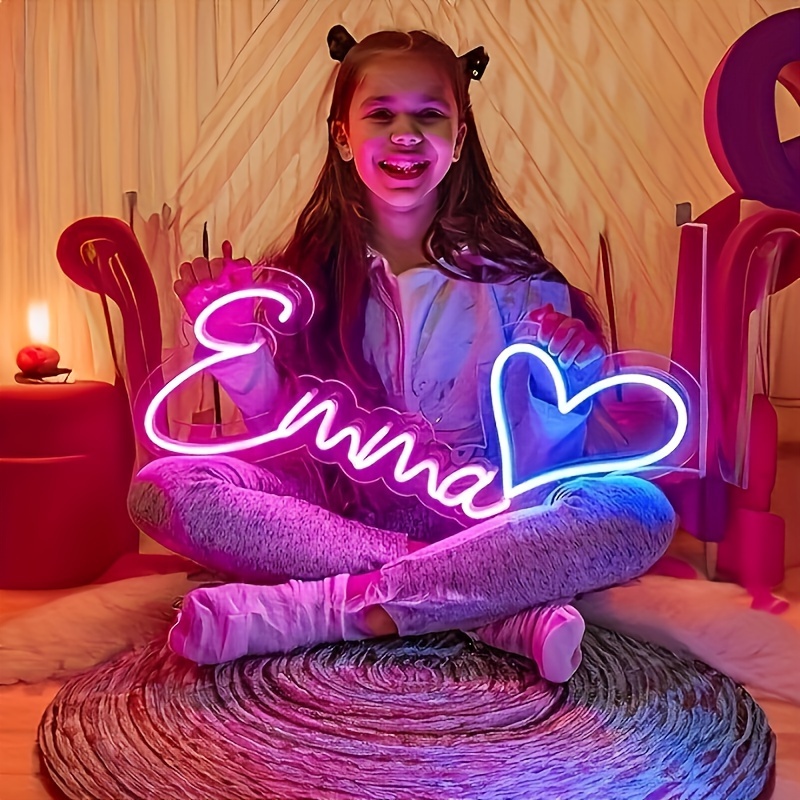 Lighting Decoration Ideas - カスタムネオンLEDウォールサイン（調光器付き）、USB電源装飾ライト（寝室、パーティー、結婚式、誕生日用）-パーソナライズ可能