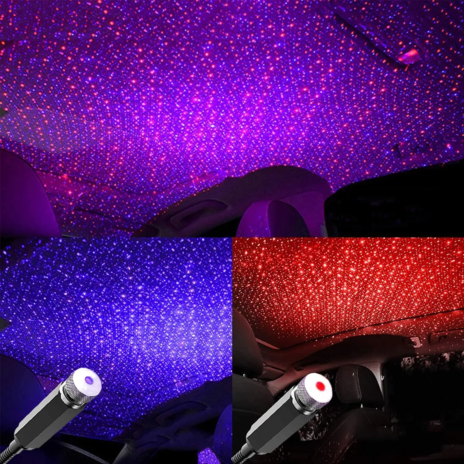 Star Projector Night - ロマンチックなLED星空ナイトライト 5V USBインターフェース ギャラクシースタープロジェクターランプ 車の天井/部屋の天井装飾用 プラグアンドプレイ