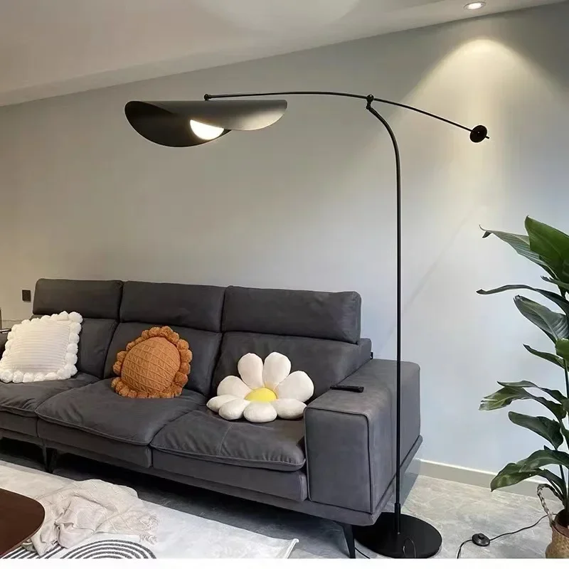 Floor Lamp Tripod - 調節可能なLEDフィッシングフロアランプ,モダンなミニマリストのデザイン,寝室の読書雰囲気,長いアームライト,家の装飾