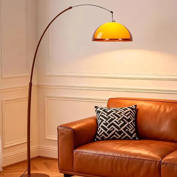 Floor Lamp Tripod - ヴィンテージアクリルランプシェードフロアランプモダンダークブラウンミニマリスト照明器具 E27 電球フロア照明パーラーベッドサイド用