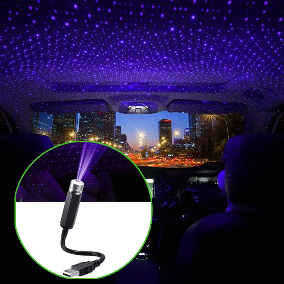 Star Projector Night - ミニカーLED星空ナイトライト 5V USB電源 ギャラクシースタープロジェクター 雰囲気ランプ 車のルーフ/部屋の天井装飾用