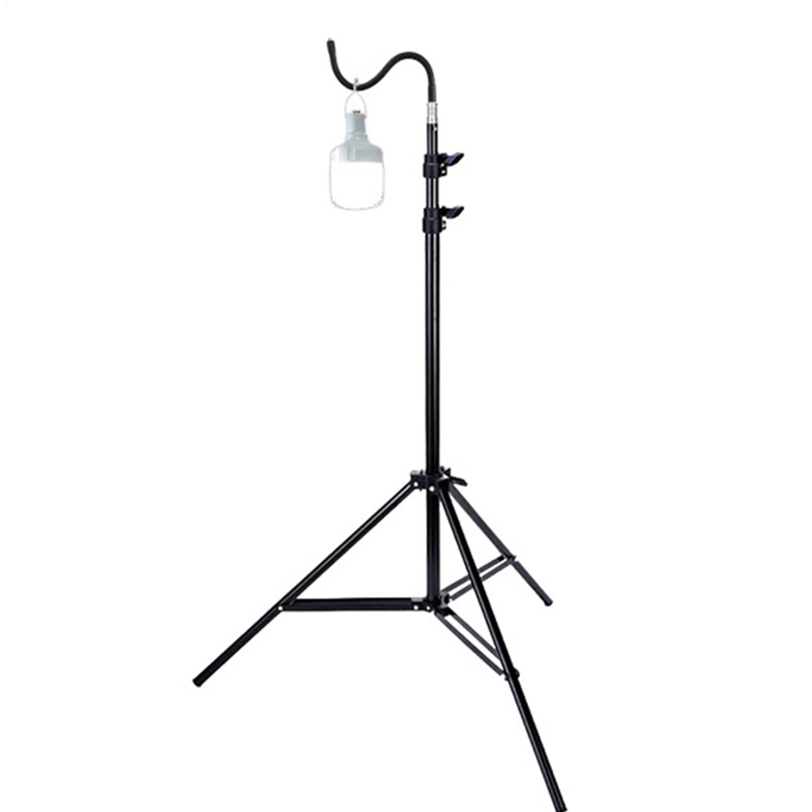 Floor Lamp Tripod - 2m キャンプライトスタンド折りたたみ伸縮三脚調節可能な軽量金属フロアランプホルダー三脚キャンプアクセサリー