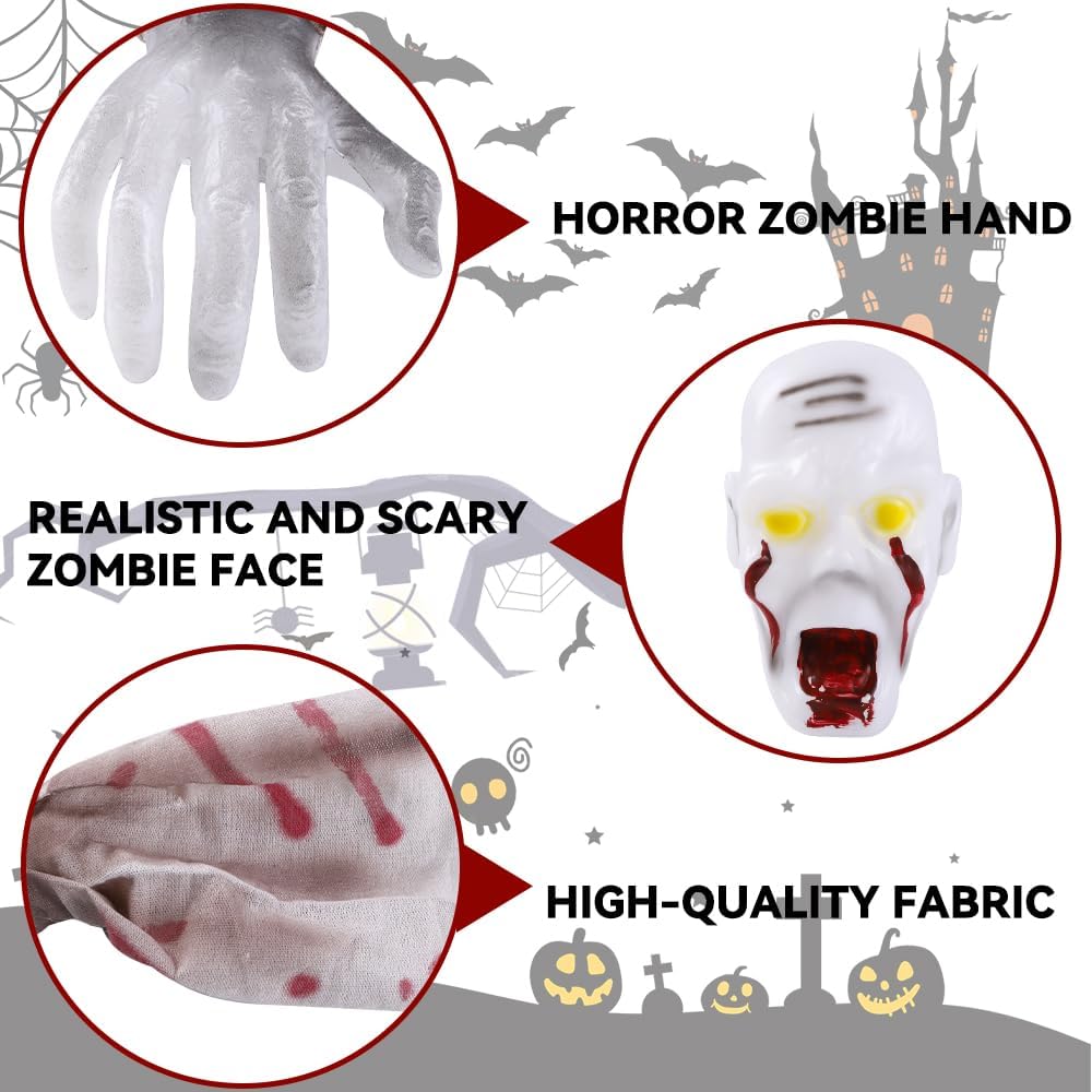 リアルなゾンビ像ハロウィン照明装飾怖い顔腕スケルトン墓地お化 - Lighting Decor House のレビューと価格