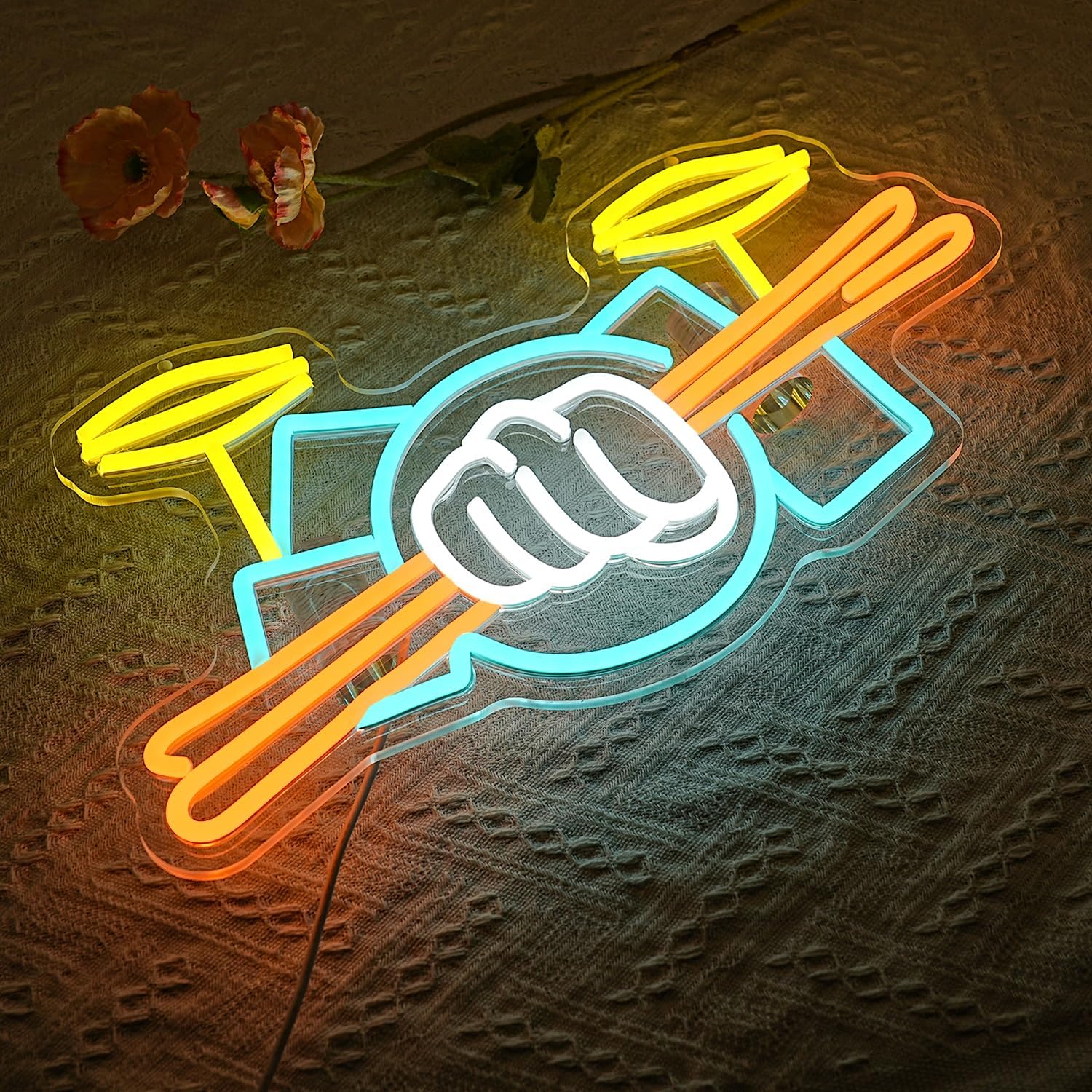 ドラムセットネオンサインUSB電源式楽器LEDネオンライト、 - Lighting Decoration Ideas のレビューと価格