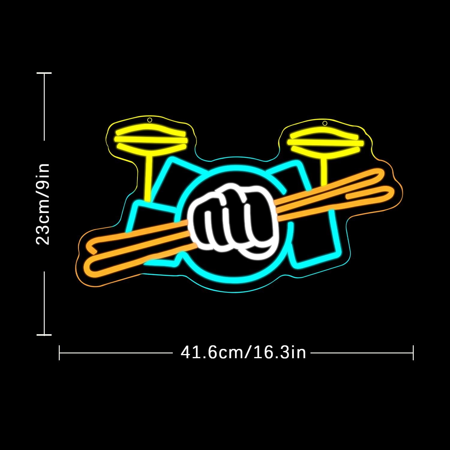 ドラムセットネオンサインUSB電源式楽器LEDネオンライト、 - Lighting Decoration Ideas のレビューと価格