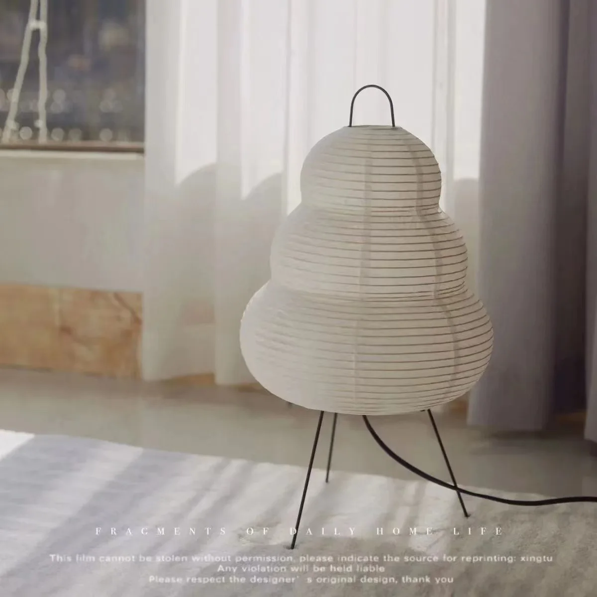 日本のわびさび三脚フロアランプ手作りライスペーパー 3 照明 - Floor Lamp Tripod のレビューと価格