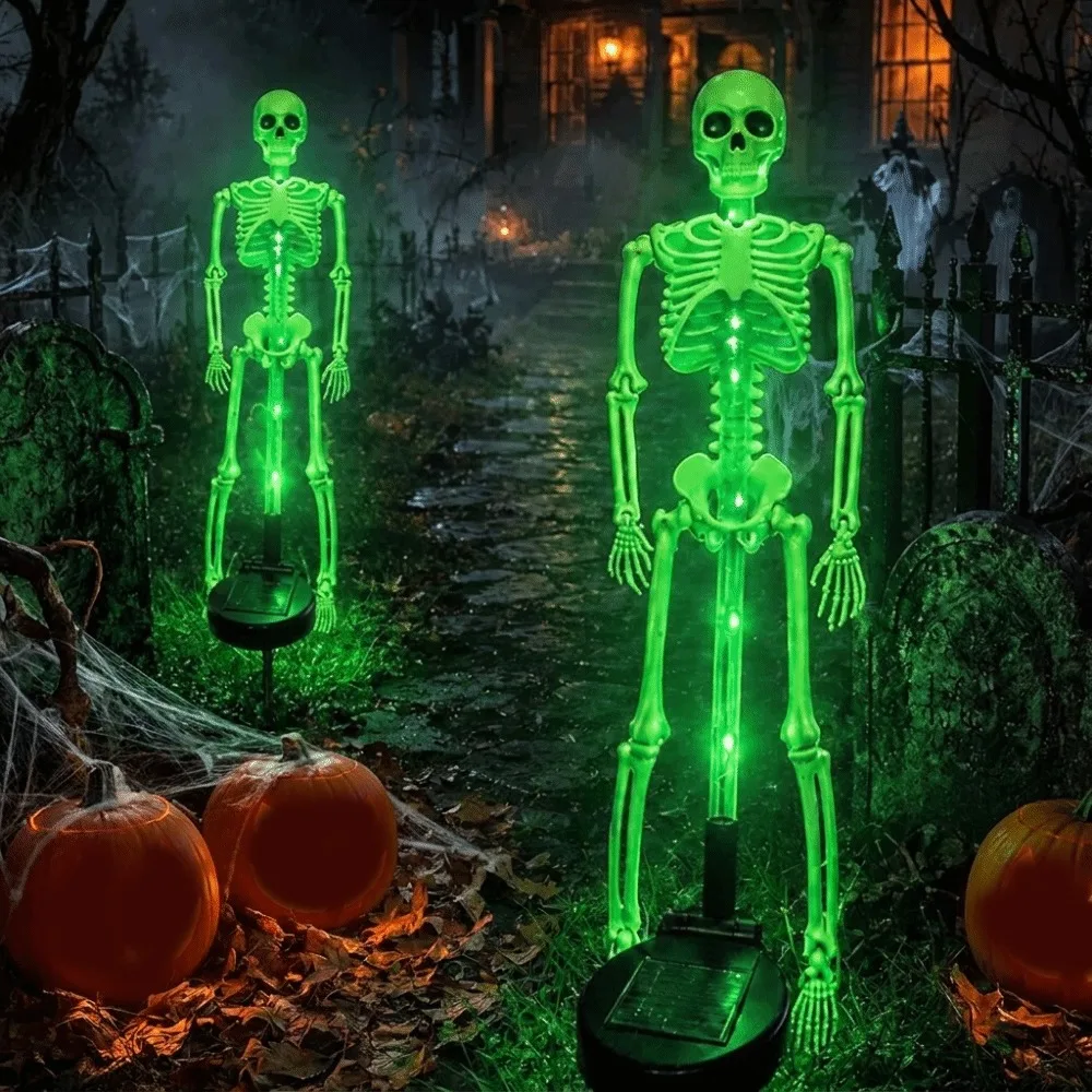 ハロウィンスケルトンステークライト、ソーラー式、庭や芝生、通 - Lighting Decor House のレビューと価格