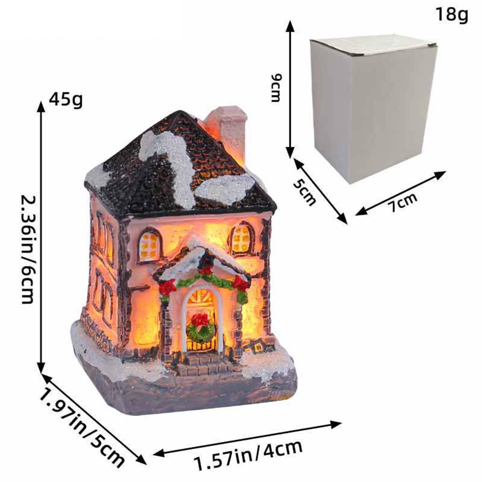 クリスマスライト付きの家の樹脂製フィギュア、家の装飾用の卓上 - Lighting Decor House のレビューと価格