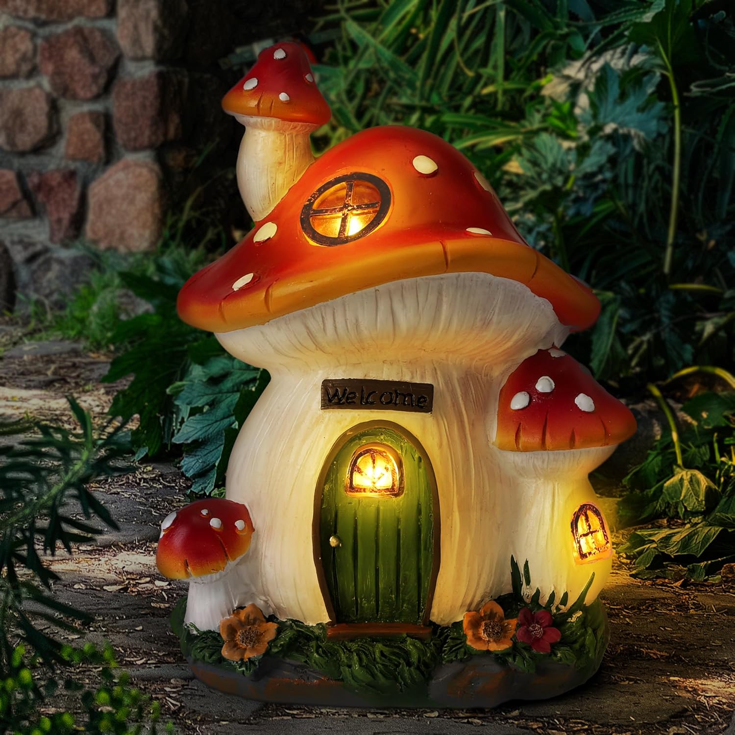 屋外用ガーデンソーラー装飾ライト、ガーデンソーラーきのこハウ - Lighting Decor House のレビューと価格