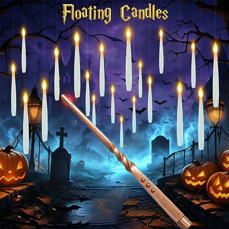 魔法のフローティングキャンドル（杖付き）、炎のないLEDハン - Lighting Decoration Ideas のレビューと価格