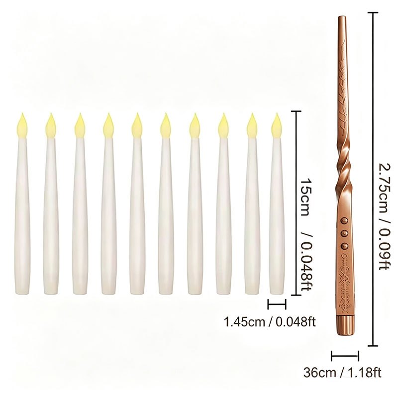 魔法のフローティングキャンドル（杖付き）、炎のないLEDハン - Lighting Decoration Ideas のレビューと価格