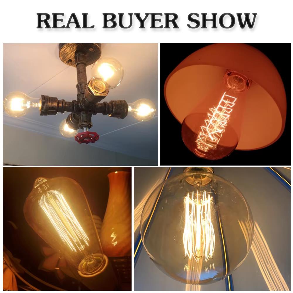 レトロエジソン電球 E27 40W 220V A60 ST6 - Lighting Decoration Ideas のレビューと価格