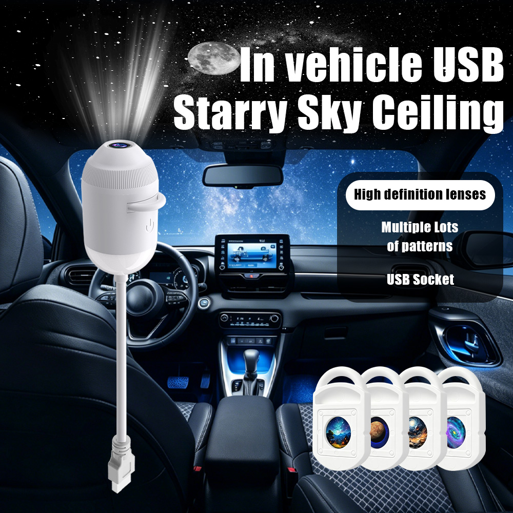 車用USBスタープロジェクターライト 3/6/12/24 i - Star Projector Night のレビューと価格